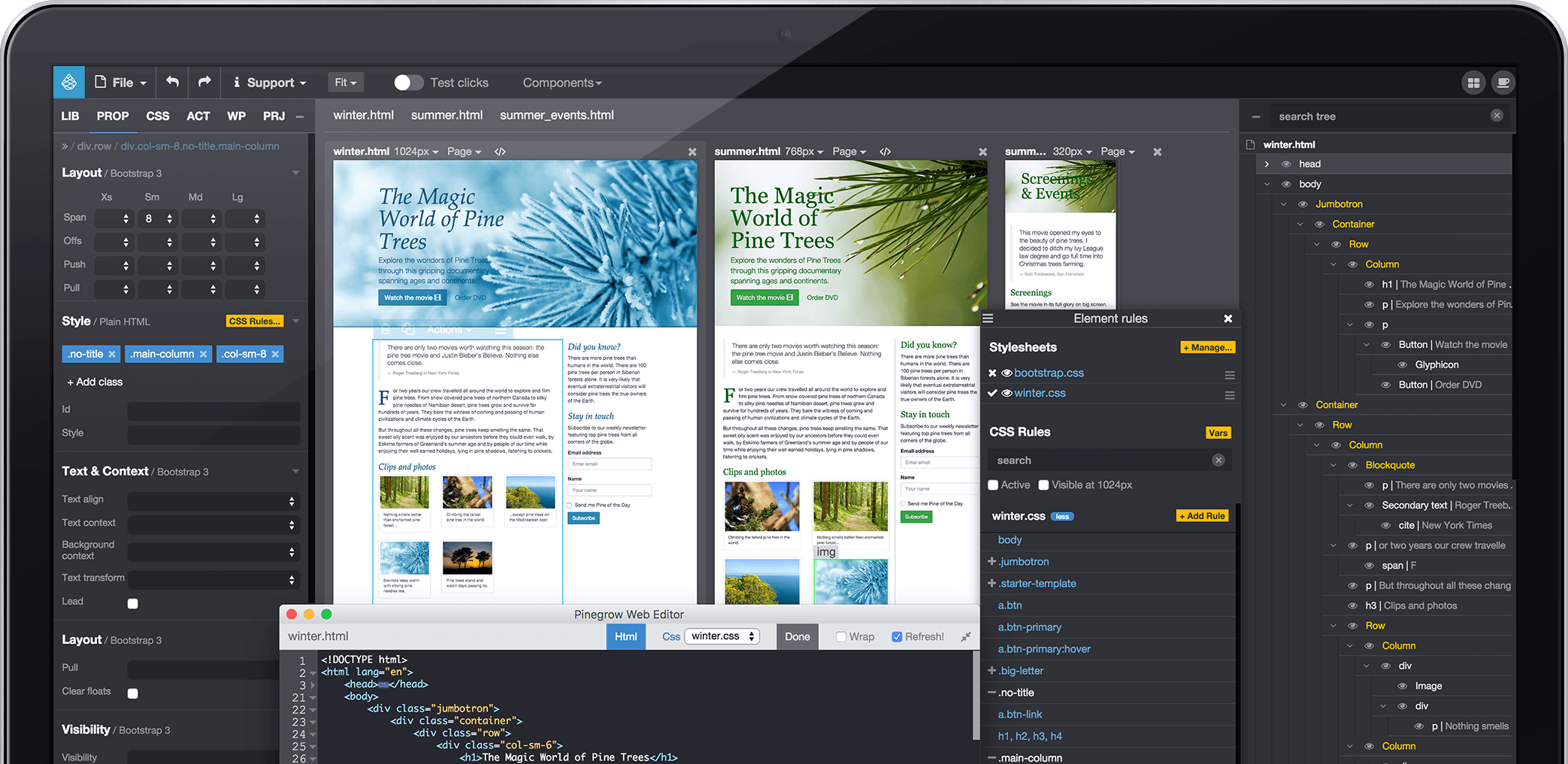 pinegrow web editor