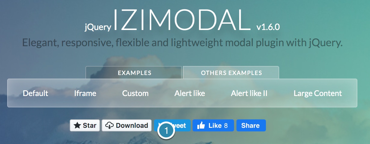 Screenshot of the iziModal Download button location.