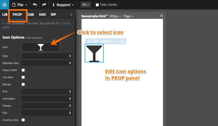 Font Awesome Plugin Pinegrow Web Editor