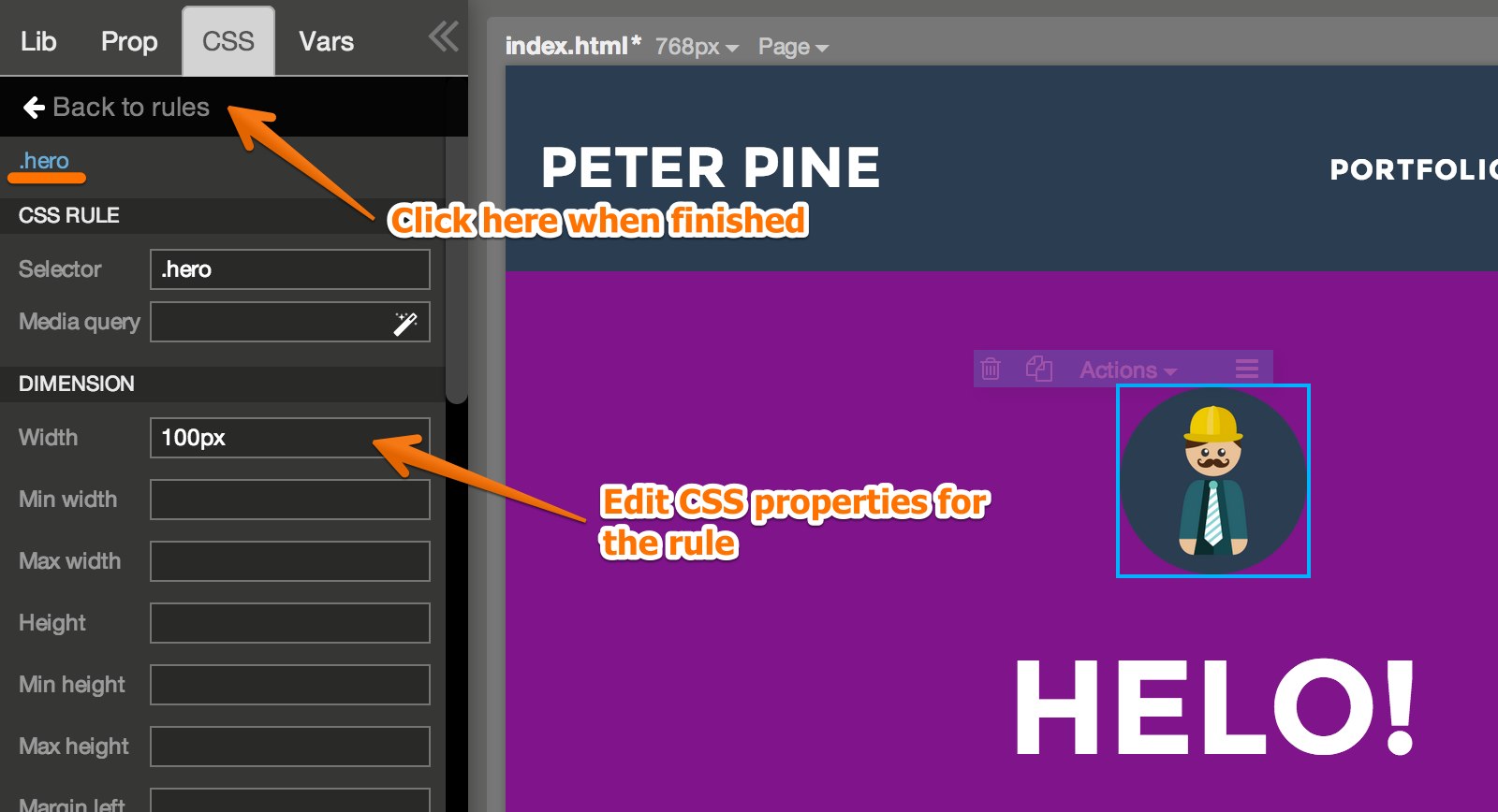 Style your page with CSS  Pinegrow Web Editor