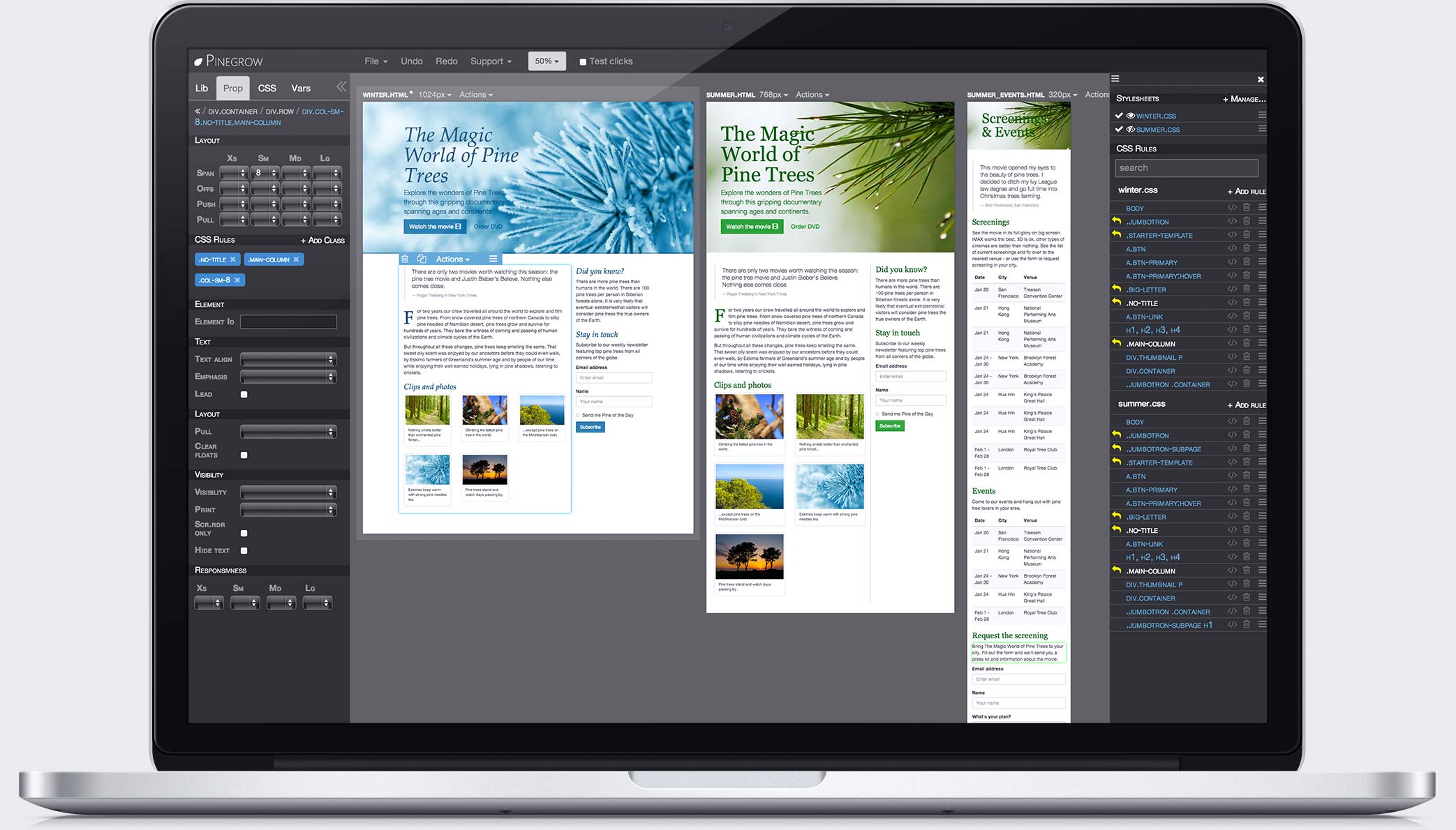 Pinegrow works on Mac, Windows and Linux