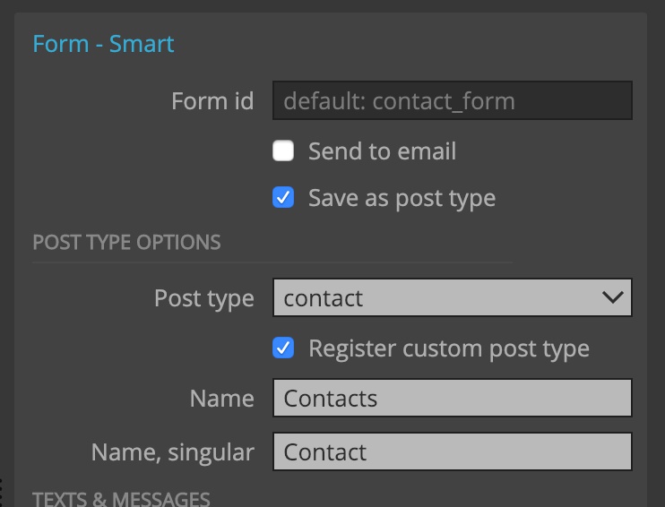 Saving form submissions as private custom post type.