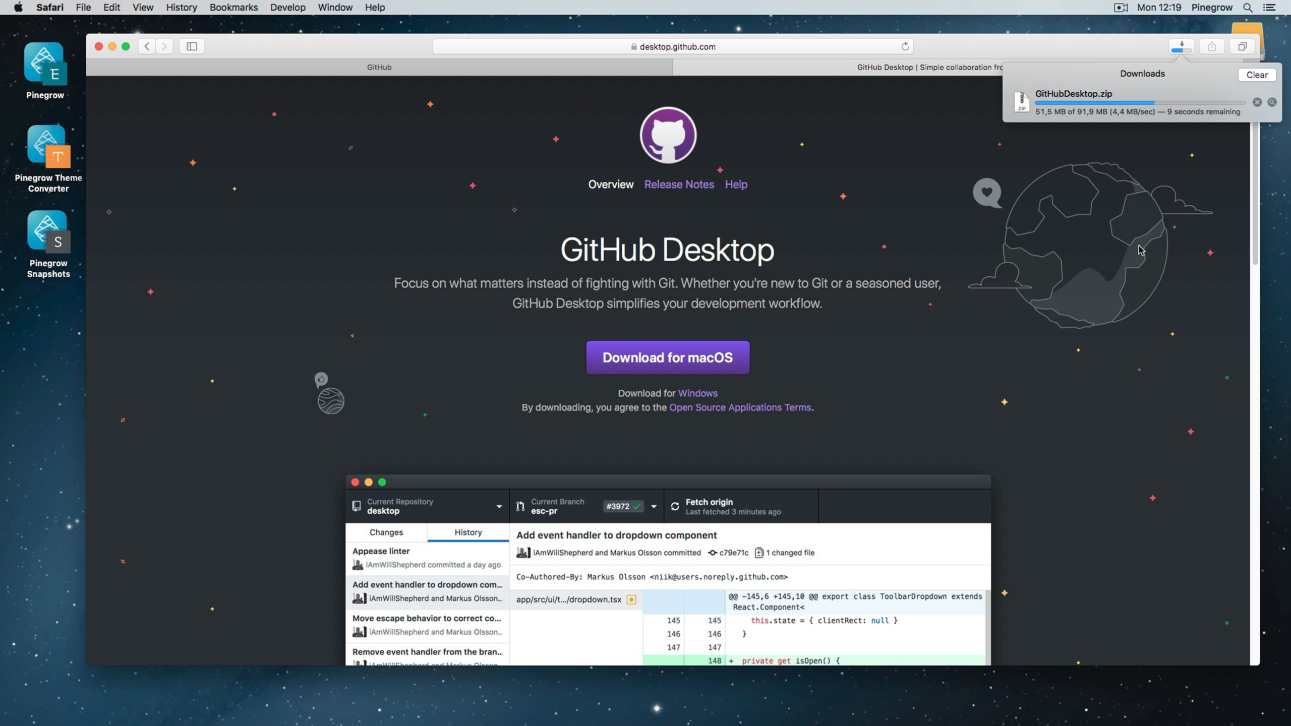 Download and Install the GitHub Desktop client