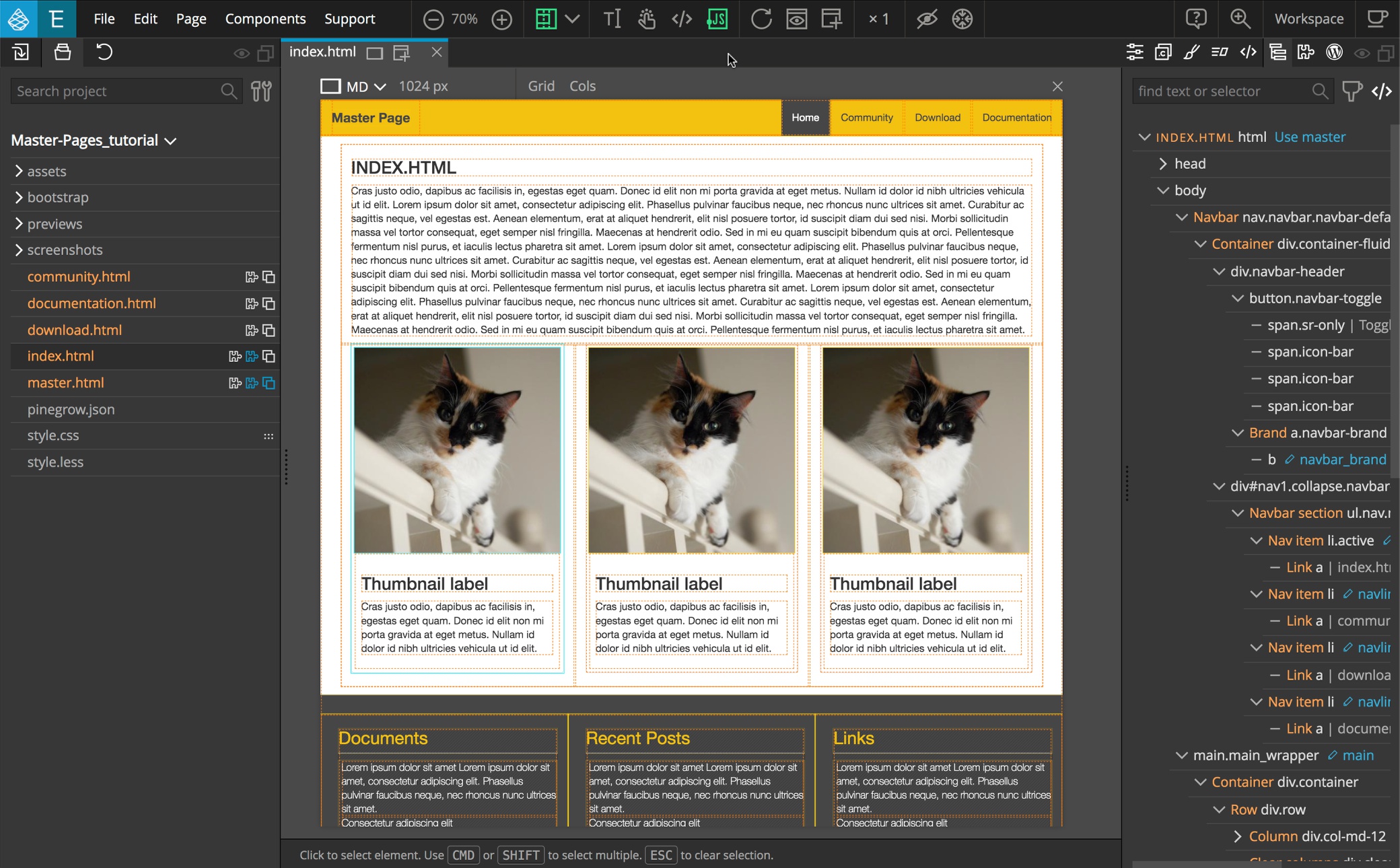 publisher master page example