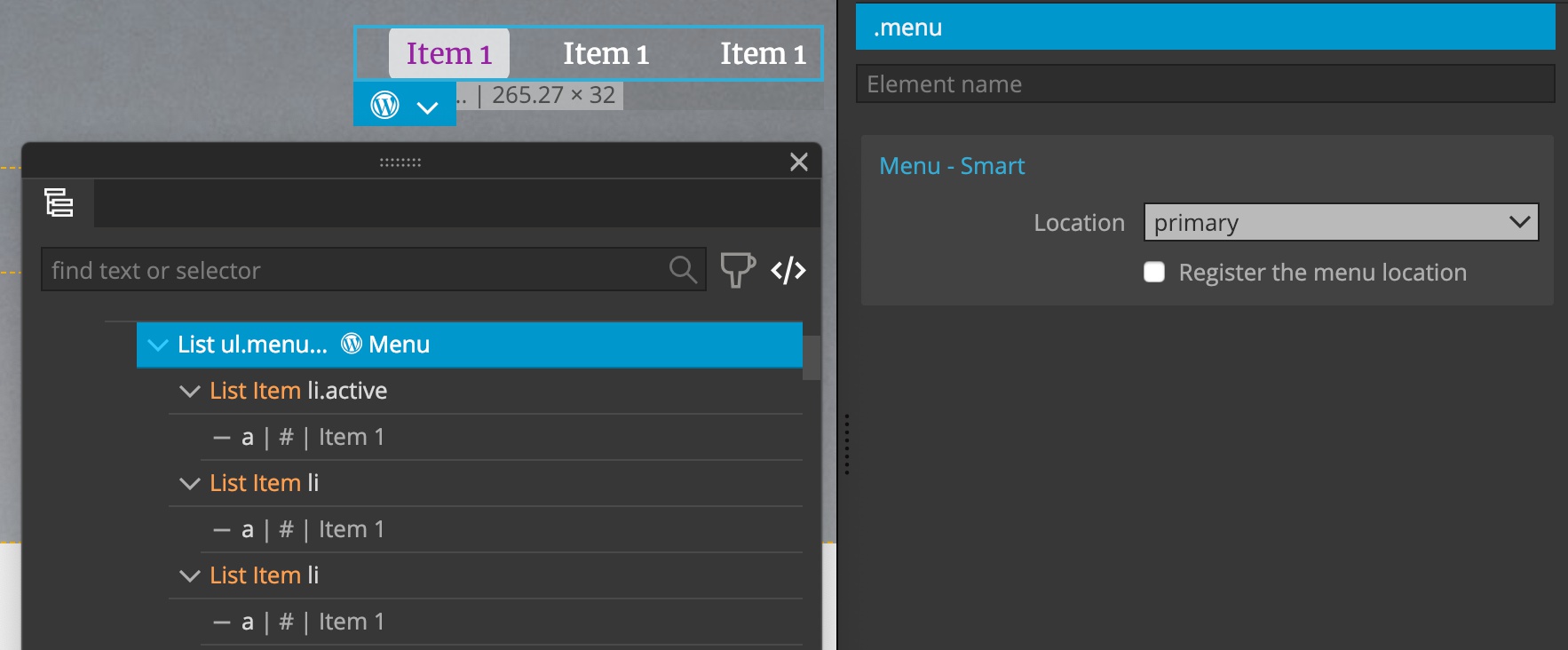 Displaying menu using any HTML structure.