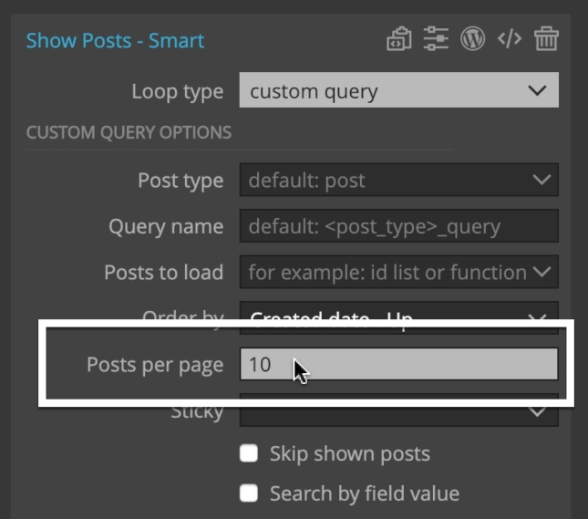 Post Pagination Pinegrow  Editor