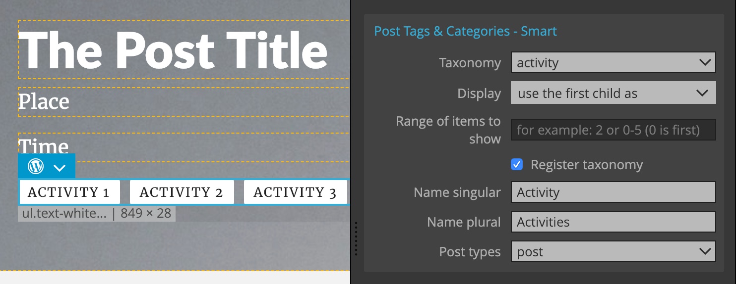 Displaying and registering custom taxonomy.