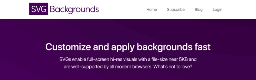 Screenshot of the SVG Backgrounds site