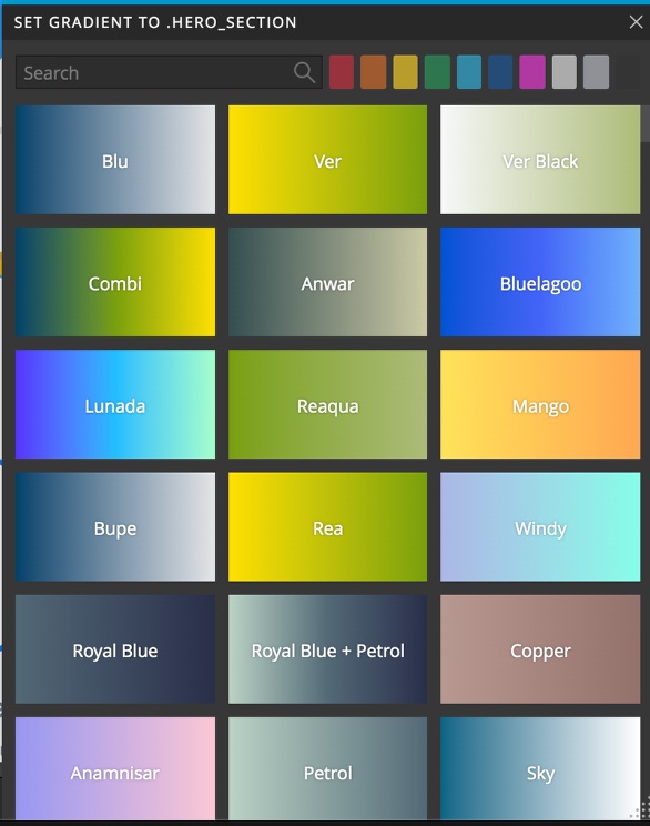 The Pinegrow gradient background library