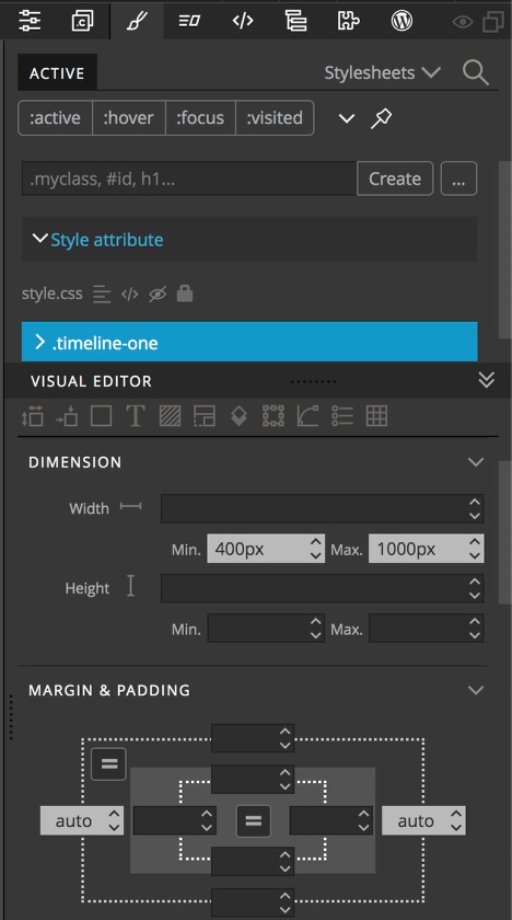 The Pinegrow visual editor allows addition of rules quickly.
