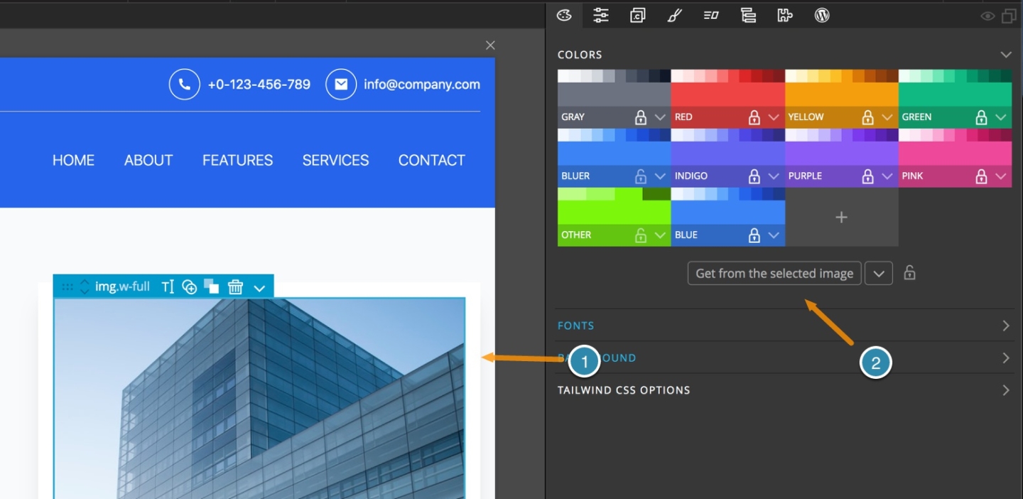 Tailwind CSS Design Panel | Pinegrow Web Editor